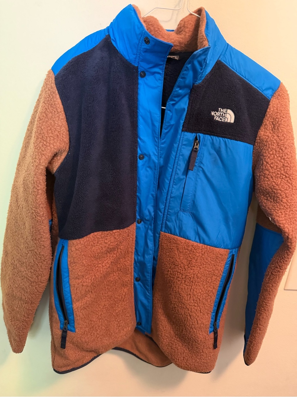 The North Face Colorblock Sherpa Jacket - Blue & Brown